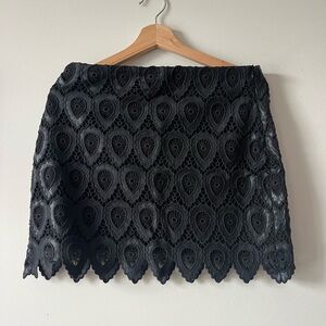 Zara Black Mini Embellished Pencil Skirt